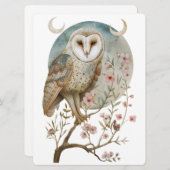 Magische Eule-Informationskarte Einladung (Vorne/Hinten)