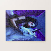 Magische Faibe mit Einhorn mit Lila und blau Puzzle (Horizontal)