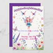 Magische Fairy Birthday Einladung für Mädchen (Vorne/Hinten)