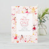 Magische Fairy Blumengarten Pink Girl's Birthday Einladung (Stehend Vorderseite)