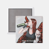 Magische Fairy Drink Wine Fantasy Magnet (Vorderseite/Rückseite)