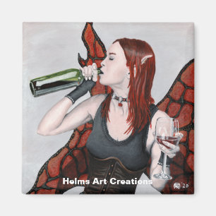Magische Fairy Drink Wine Fantasy Magnet