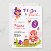 Magische Fairy Flutter & Twirl Magischer Geburtsta Einladung (Vorderseite)