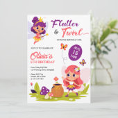 Magische Fairy Flutter & Twirl Magischer Geburtsta Einladung (Stehend Vorderseite)