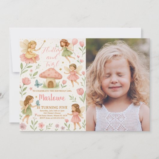 Magische Fairy Geburtstag Einladung mit Foto (Vorderseite)