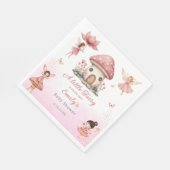 Magische Fairy Pink niedlich Blumengarten Kinderdu Serviette (Ecke)