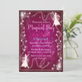 Magische Fairy Pink Starry Night Birthday Party Einladung (Stehend Vorderseite)