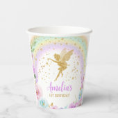 Magische Fairy Rainbow Floral Birthday Paper Cups Pappbecher (Rückseite)