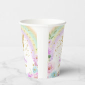 Magische Fairy Rainbow Floral Birthday Paper Cups Pappbecher (Rechts)