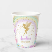 Magische Fairy Rainbow Floral Birthday Paper Cups Pappbecher (Vorderseite)
