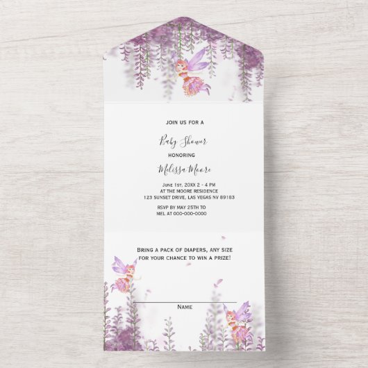 Magische Fairy Thema alles in einer Einladung (Innen Boden)