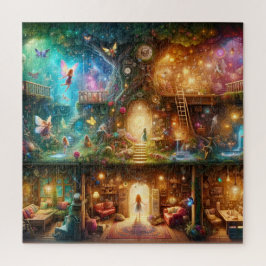 Magische Fairy Treehouse Verzauberte Fantasy Zuhau Puzzle