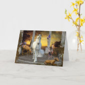 Magische Fairy Unicorn Hirschfantasie Grußnote Karte (Gelbe Blume)