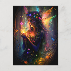 Magische Fairy verzauberte Forest Fantasy Butterfl Postkarte
