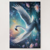 Magische Fantasie schwan Mitternachtssee Seelliken Puzzle (Vertikal)