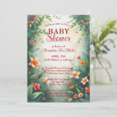 Magische Fantasie verzauberte Forest Baby Dusche Einladung (Stehend Vorderseite)