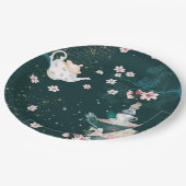 Magische Fantasy-Alice im Wunderland Collage Pappteller (Schrägansicht)