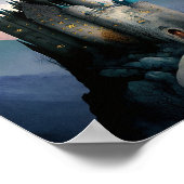 Magische Fantasy Burg Vollmond Poster (Ecke)