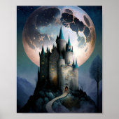 Magische Fantasy Burg Vollmond Poster (Vorne)