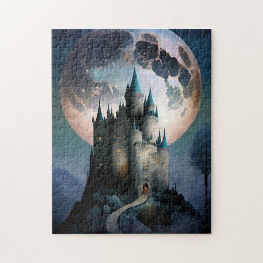 Magische Fantasy Burg Vollmond Puzzle (Vertikal)