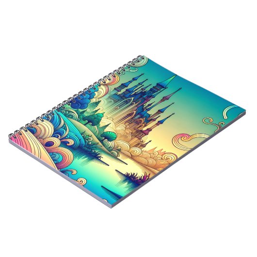 Magische Fantasy Castle Scene-Notebook Notizblock (Linke Seite)