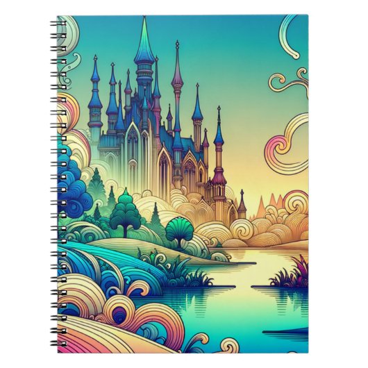 Magische Fantasy Castle Scene-Notebook Notizblock (Vorderseite)