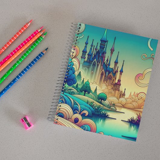 Magische Fantasy Castle Scene-Notebook Notizblock