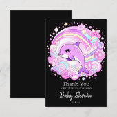 Magische Fantasy Dolphin Baby Dusche Dankeskarte (Vorne/Hinten)