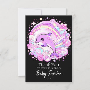 Magische Fantasy Dolphin Baby Dusche Dankeskarte