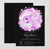 Magische Fantasy Dolphin Baby Dusche Einladung (Vorne/Hinten)