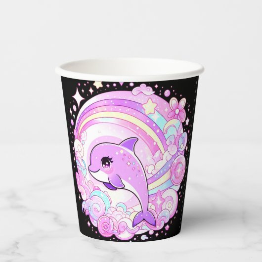 Magische Fantasy Dolphin Baby Dusche Pappbecher (Vorderseite)