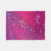 Magische Fantasy Dreamy Celestis Stars auf Magenta Fleecedecke (Vorderseite (Horizontal))