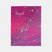 Magische Fantasy Dreamy Celestis Stars auf Magenta Fleecedecke (Vorderseite)