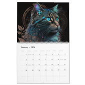 Magische Fantasy-Katzen - künstlerische Intelligen Kalender (Feb 2026)