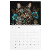 Magische Fantasy-Katzen - künstlerische Intelligen Kalender (Jan 2027)