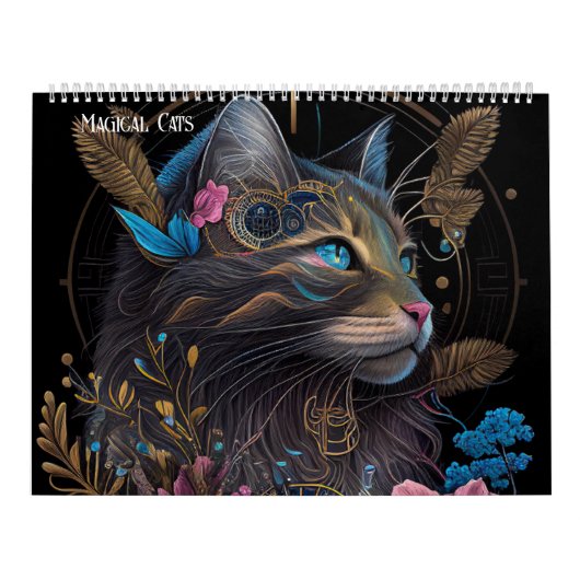 Magische Fantasy-Katzen - künstlerische Intelligen Kalender (Titelbild)