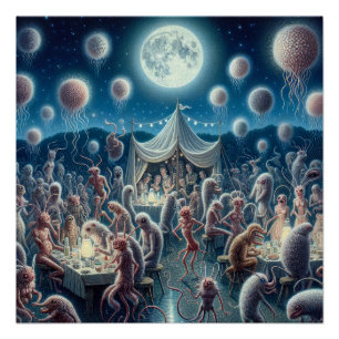 Magische Fantasy Parasiten Party auf dem Monte Lem Poster
