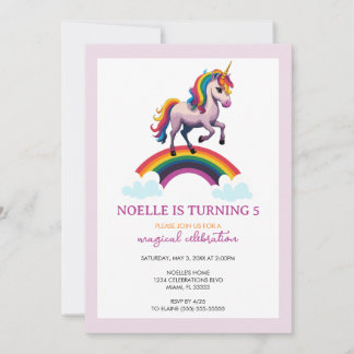 Magische Farben Einhorn Regenbogen Geburtstag Einladung