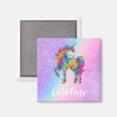 Magische farbenfrohe Einhorn Magnet (Vorderseite/Rückseite)