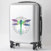 Magische farbenfrohe Libelle Mandala Aufkleber (Koffer)