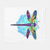 Magische farbenfrohe Libelle Mandala Fleecedecke (Vorderseite (Horizontal))