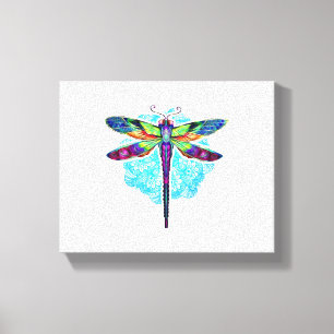 Magische farbenfrohe Libelle Mandala Leinwanddruck