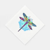 Magische farbenfrohe Libelle Mandala Serviette (Ecke)