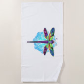 Magische farbenfrohe Libelle Mandala Strandtuch (Vorderseite)
