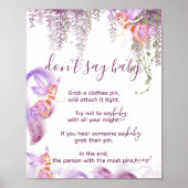 Magische Fee Say Baby Shower Game Sign Poster (Vorne)