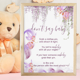 Magische Fee Say Baby Shower Game Sign Poster