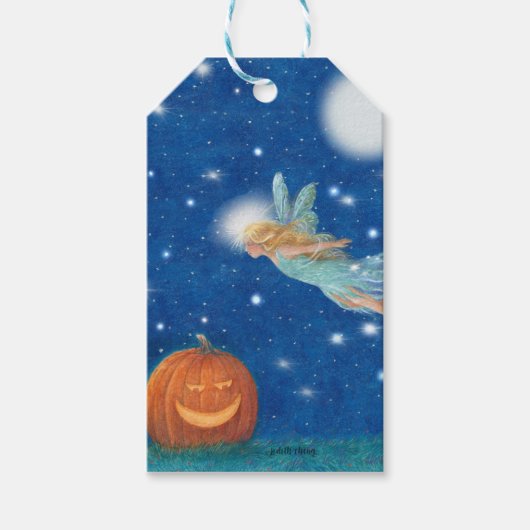 Magische Fee und Jack O'Lantern Halloween-Party Geschenkanhänger (Vorderseite)