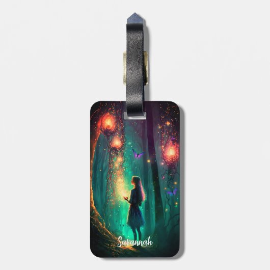 Magische Fee verzauberter Forest Fantasy Pixie Sta Gepäckanhänger (Rückseite vertikal)