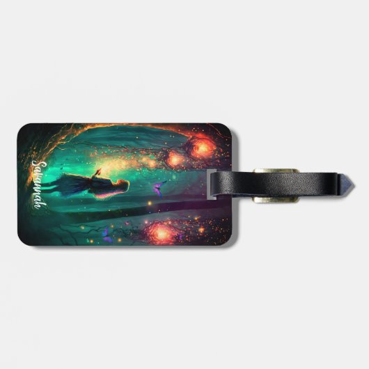 Magische Fee verzauberter Forest Fantasy Pixie Sta Gepäckanhänger (Rückseite horizontal)