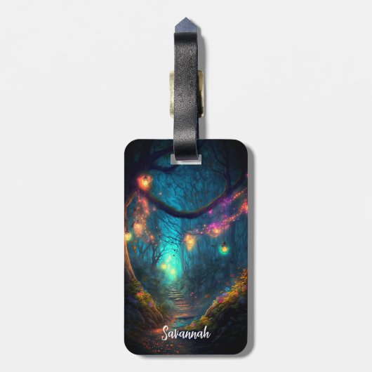 Magische Fee verzauberter Forest Fantasy Pixie Sta Gepäckanhänger (Rückseite vertikal)